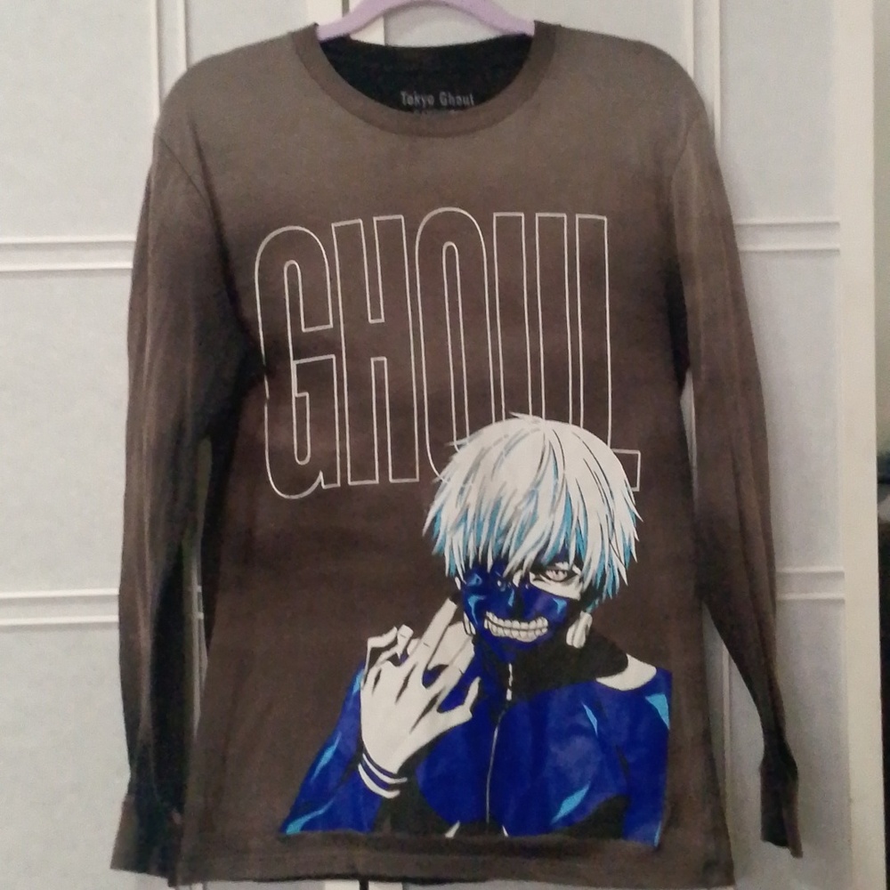 TOKYO GHOUL KEN KANEKI LONG SLEEVE T-SHIRT MEN'S  BLACK, PURPLE & WHITE